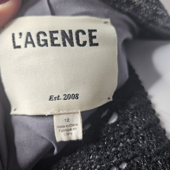 L'Agence Tweed Pattern Blazer SZ 12 - Picture 4 of 7